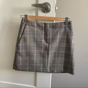 Theory mini plaid skirt